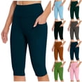 thumbnail image 1 of Sevevn Yoga Pants for Women Women's Knee Length Leggings High Waisted Yoga Workout Exercise Capris For Casual Summer With Pockets Flash, 1 of 8