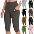 thumbnail image 1 of Sevevn Yoga Pants for Women Women's Knee Length Leggings High Waisted Yoga Workout Exercise Capris For Casual Summer With Pockets Flash, 1 of 8