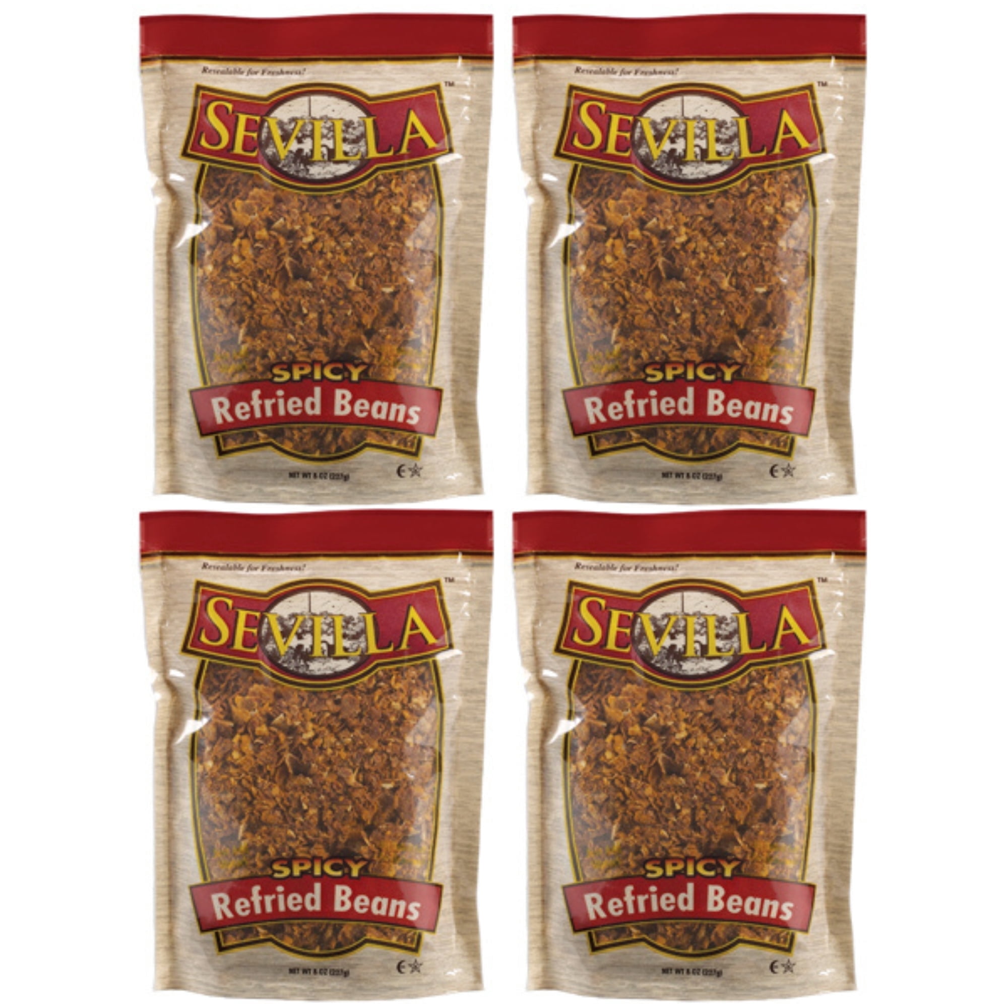 Sevilla Spicy Refried Beans 8 oz 4 Pack