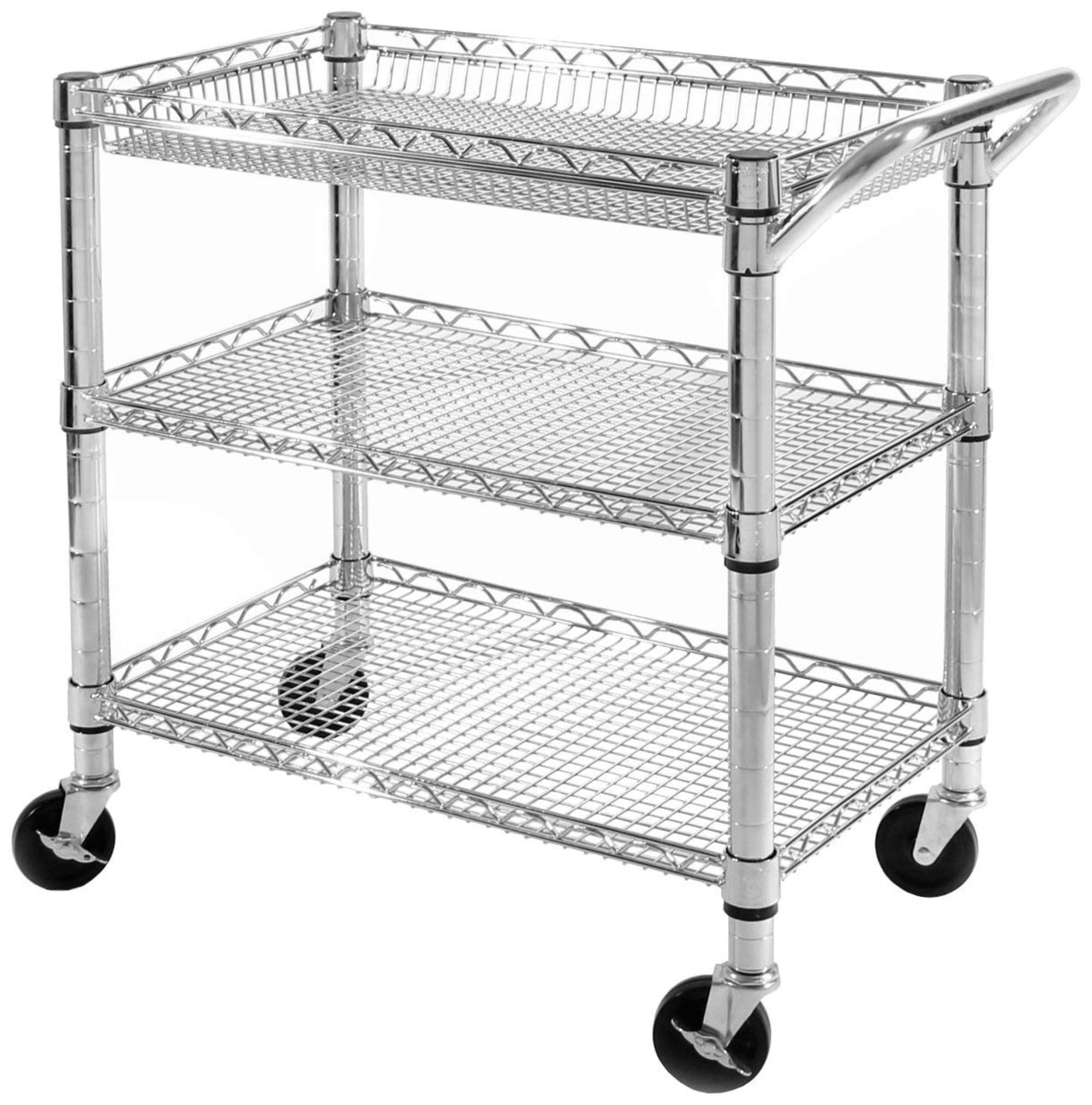 Heavy-Duty UltraZinc Steel Utility Cart with Adjustable Shelves