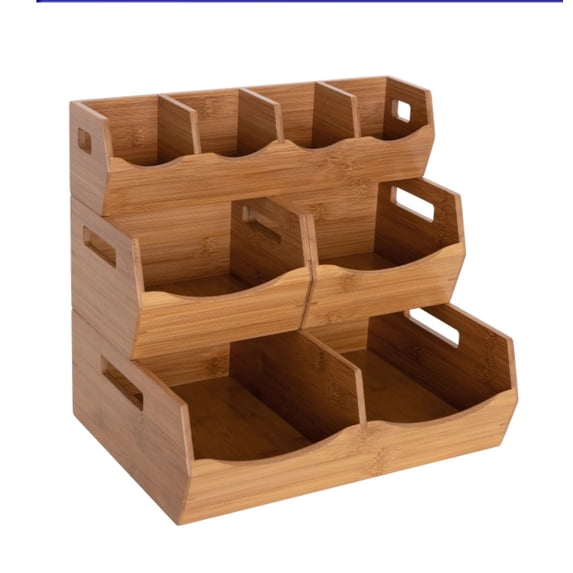 Bamboo Stackable Bin Organizer (4 Piece Set)
