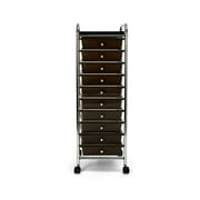 SEVILLECLASSICS Seville Classics 10-Drawer Organizer Cart with Tray, Black