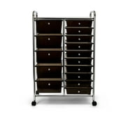 Seville Classics 15-Drawer Organizer Cart, Black