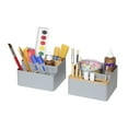 thumbnail image 1 of Seville Classics 2-Piece Bamboo Pen & Pencil Organizer with Drop-In Dividers Phone Holder Office Desk Accessory Set, Gray, 1 of 8