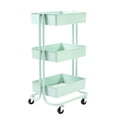 thumbnail image 1 of Seville Classics 3-Tier Rolling Steel Storage Bin Utility Kitchen Trolley with Wheels Cart, Green, 1 of 6
