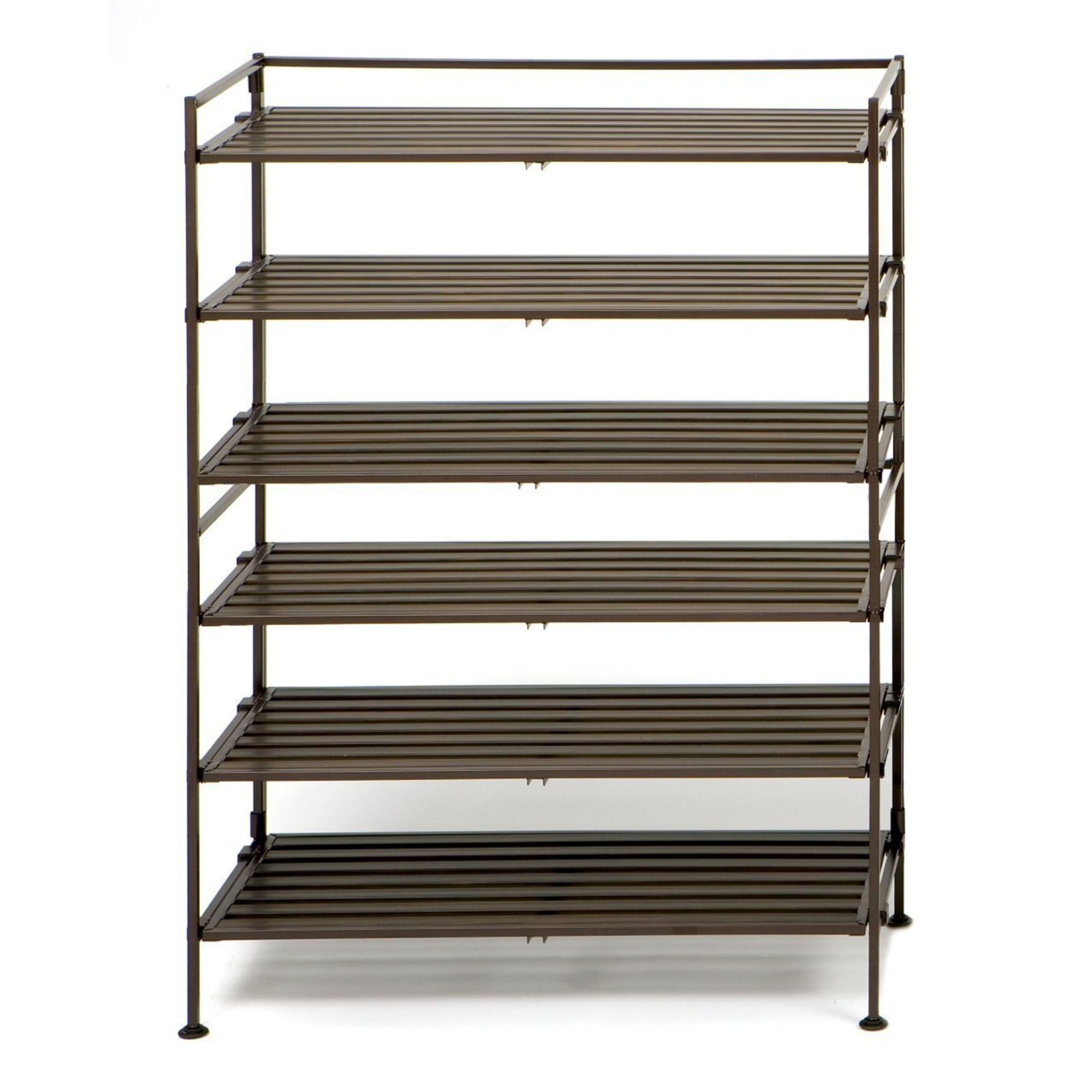Seville Classics 18.5 in. H 9-Pair 3-Tier Ash Gray Resin Slat Iron Frame  Stackable Shoe Rack SHE15930 - The Home Depot