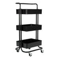 thumbnail image 1 of Seville Classics 3-Tier Steel Cart with Handle, Black, 1 of 5
