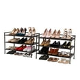 thumbnail image 1 of Seville Classics 3-Tiers Stackable 9-Pairs of shoes Resin Slat Sturdy Metal Frame Shoe Storage Rack Organizer, 2-Pack, Espresso, 1 of 12