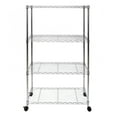 "Seville Classics Chrome 4Tier Steel Wire Shelf with Wheels, 30"" W x
