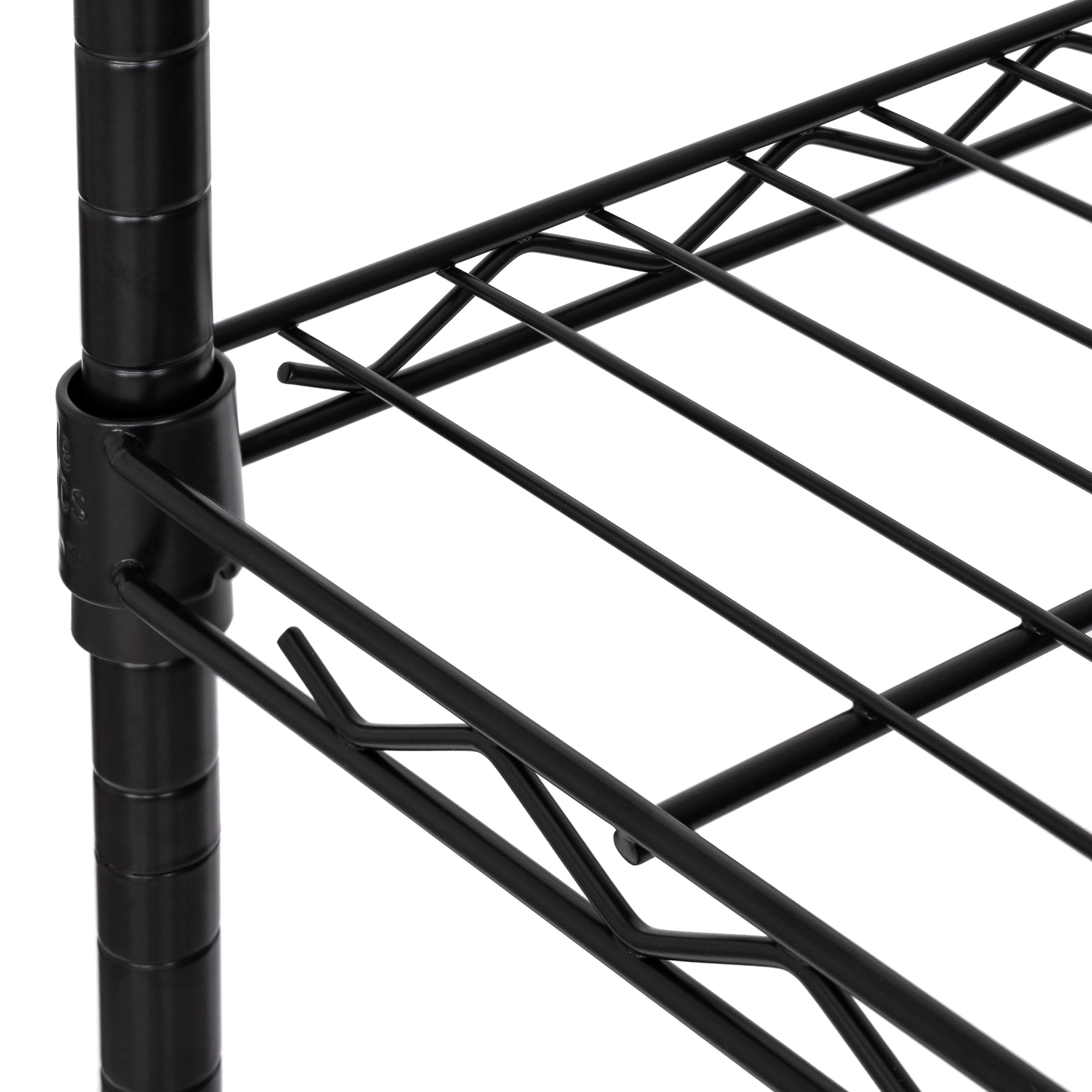 5-Tier Black Steel Wire Shelving Unit with Adjustable Shelves