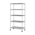 thumbnail image 1 of Seville Classics 5-Tier Steel Wire Shelving with Wheels, 30" W x 14" D x 60" H, Chrome Plated, 1 of 9