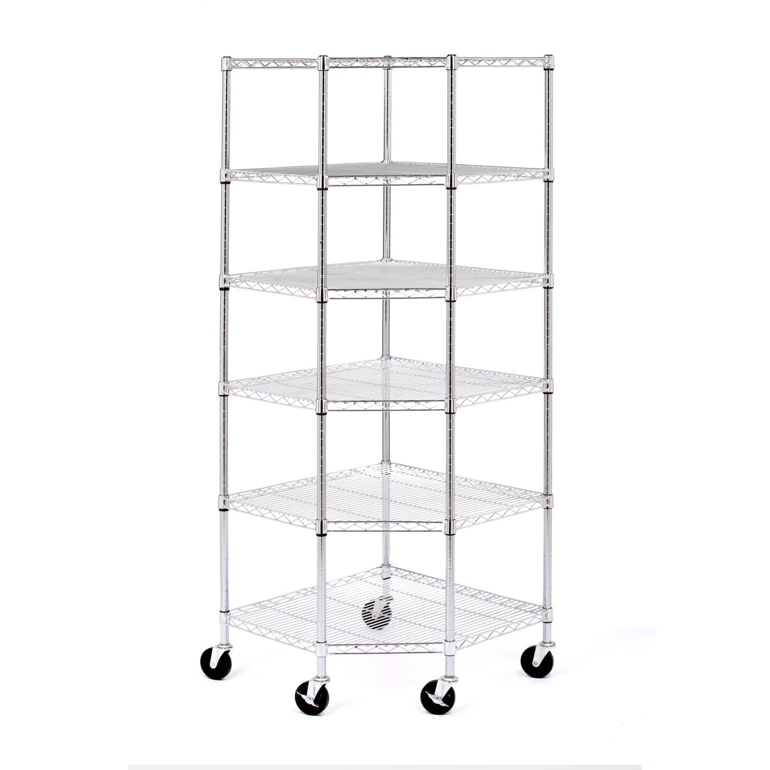 Seville Classics 6-Tier NSF Corner Shelving /w Wheels and 6 Bonus Shelf