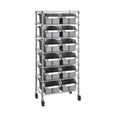 thumbnail image 1 of Seville Classics 7-Tier NSF 12-Bin Rack, 24" W x 14.25" D x 56" H, Gray, 1 of 15