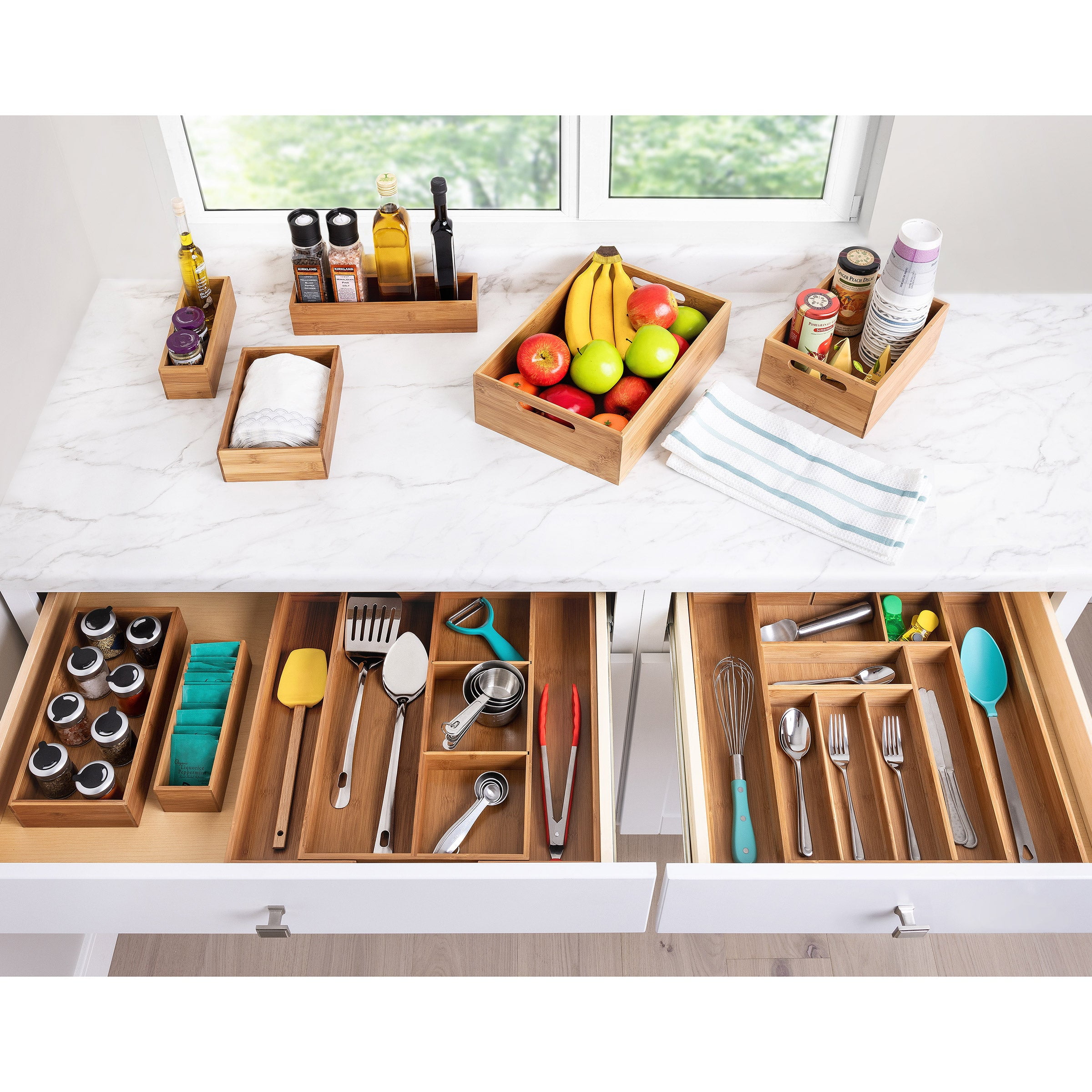 家具 Want to buy Seville Classics 9-Piece Bamboo Organizer Set for Enhanced