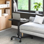 Seville Classics airLIFT  Sit-Stand Rolling Height Adjustable Pneumatic Mobile Desk Cart with Wheels, Black