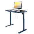 thumbnail image 1 of Seville Classics airLIFT® Electric Height Adjustable Desk with Tempered Glass Top, USB Charging Ergonomic Sit Stand Modern Home Office Workstation, 47.5" x 24" Pull Out Drawer, Blue, 1 of 12