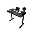thumbnail image 1 of Seville Classics Airlift Electric Height Adjustable Desk with Tempered Glass Top, USB Charging Ergonomic Sit Stand Modern Home Office Workstation, 47.5" x 24" Pull Out Drawer, Black, 1 of 15