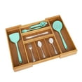thumbnail image 1 of Seville Classics Bamboo Expandable 5 Large Compartment Adjustable Cutlery Drawer Tray Organizer, 1 of 7