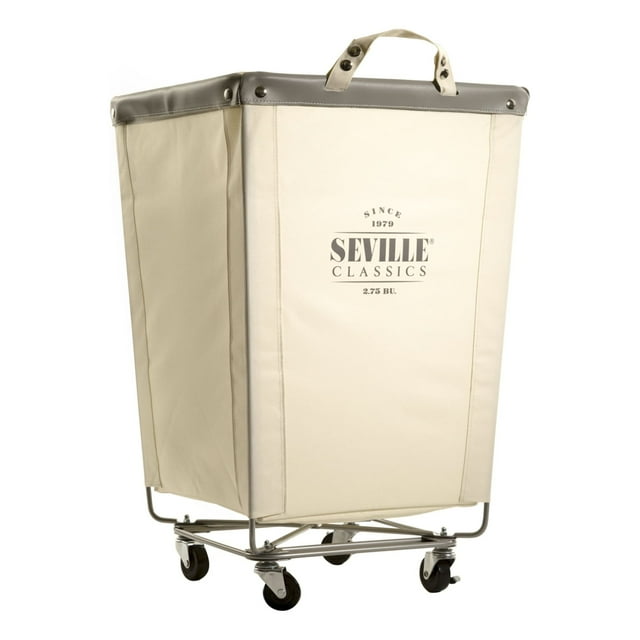 Seville Classics Commercial HeavyDuty Canvas Laundry Basket Hamper