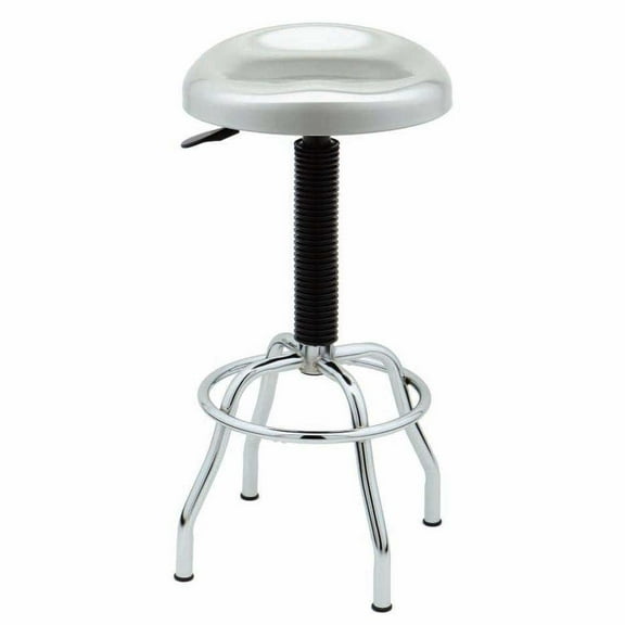 Seville Classics Contoured Stainless-Steel Metal Work Garage Stool