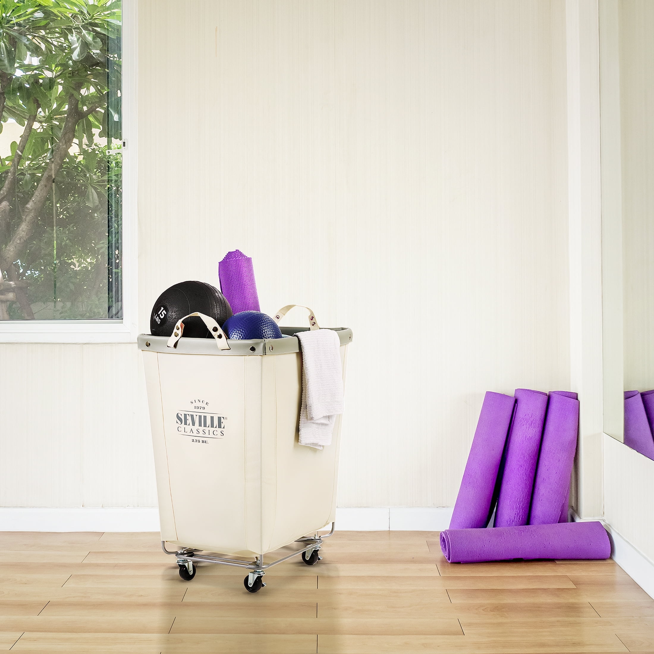Seville Classics Rolling Laundry Hamper - Thumbnail 2