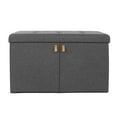 thumbnail image 1 of Seville Classics Cushioned Ottoman Shoe Storage Bench, Modern Gray, 1 of 5