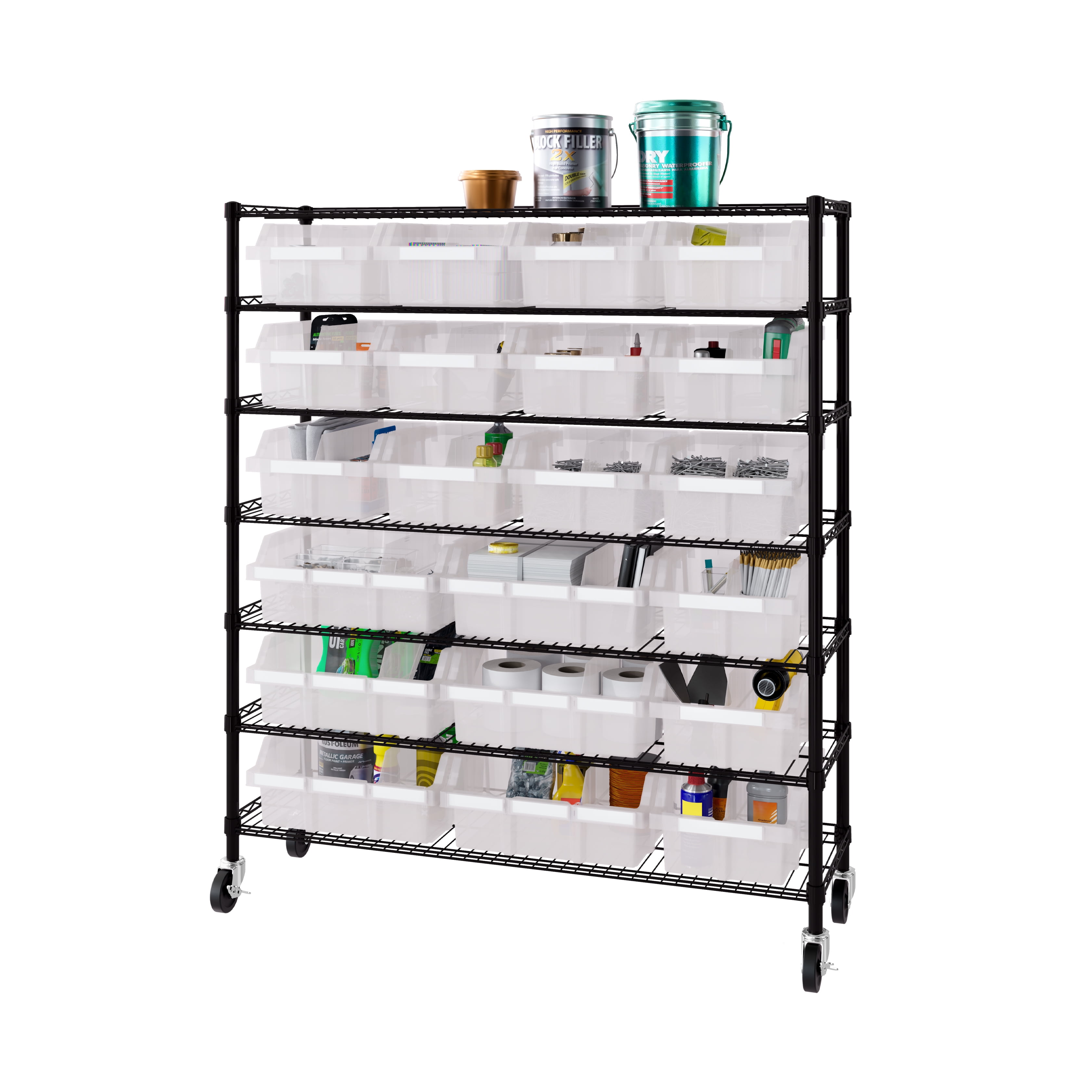 Seville Classics 8-Tier NSF 24-Bin Rack, 36