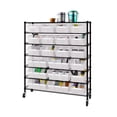 thumbnail image 1 of Seville Classics Extra-Wide 7-Tier NSF 21-Bin Rack, 48" W x 14.25" D x 56" H, Semi-Translucent Frosted White, 1 of 5