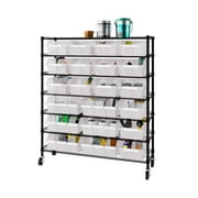 Seville Classics Extra-Wide 7-Tier NSF 21-Bin Rack, 48" W x 14.25" D x 56" H, Semi-Translucent Frosted White