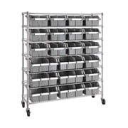 Seville Classics Extra-Wide 7-Tier NSF 21-Bin Rack, 48 W x 14 D x 56 H, Gray