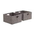 thumbnail image 1 of Seville Classics Foldable Handwoven Cube Storage Basket (2-Pack), Gray, 1 of 8