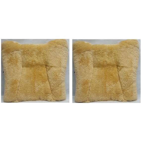 Seville Classics Genuine Sheepskin Short Wool Seat Cushion, 2-Pack