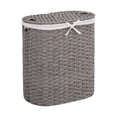 thumbnail image 1 of Seville Classics Hand-Woven Oval Double Laundry Hamper /w Liner, Gray, 1 of 4