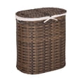 thumbnail image 1 of Seville Classics Hand-Woven Oval Double Laundry Hamper /w Liner, Mocha, 1 of 10