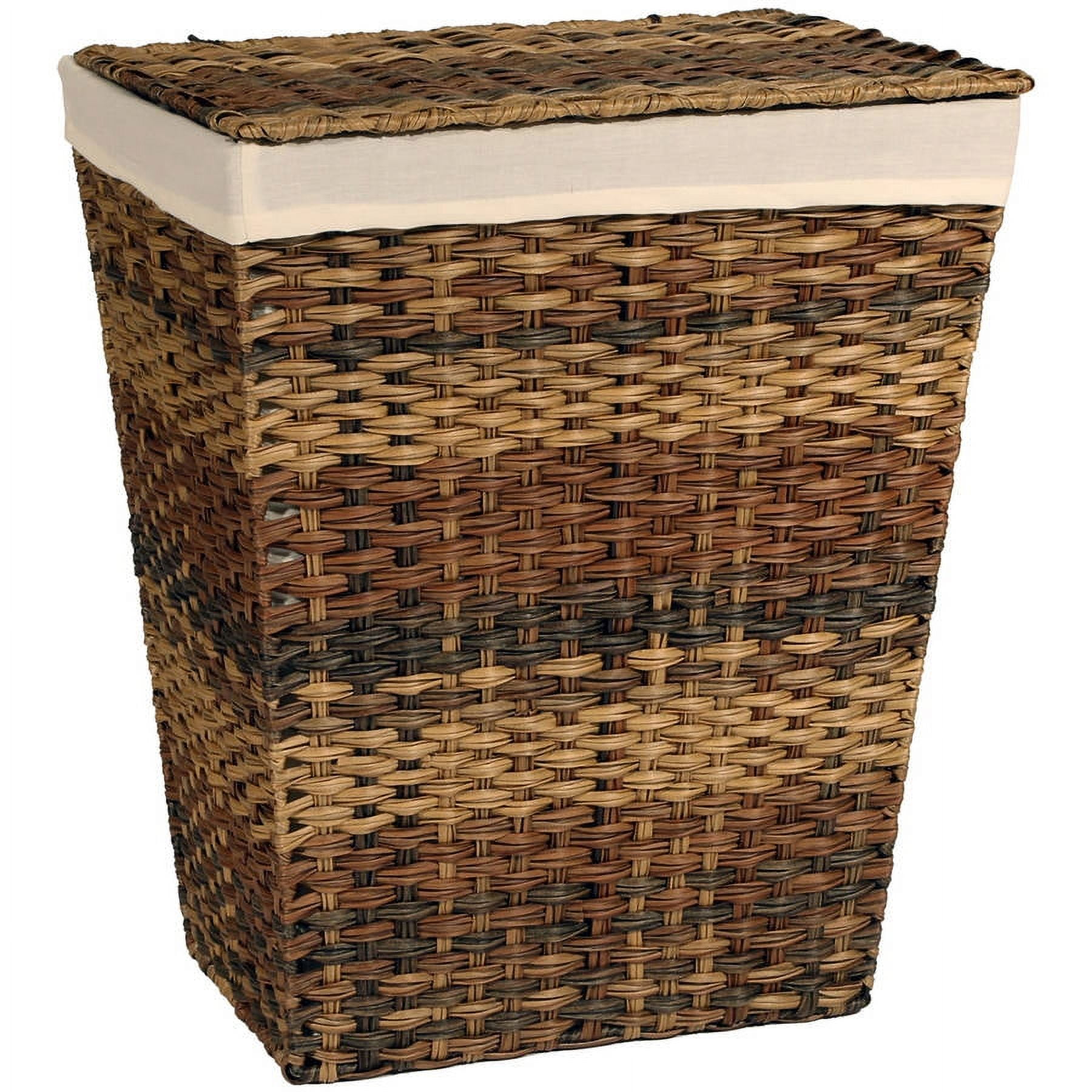 Seville Classics Handwoven Lidded Laundry Hamper, Mocha