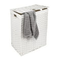 Seville Classics Handwoven Lidded Laundry Hamper, White