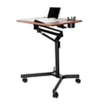 thumbnail image 1 of Seville Classics Height Adjustable Sitting Mobile Laptop Desk Cart Ergonomic Table, Flat，Walnut, 1 of 7