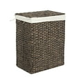 thumbnail image 1 of Seville Classics Handwoven Lidded Removable Washable Canvas Liner Portable Laundry Hamper Bin, Mocha Brown, 1 of 8