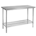 thumbnail image 1 of Seville Classics NSF Commercial Stainless Solid Steel Top Work Table Island Utility Cart, 49" W x 24" D x 35.5" H, 1 of 9