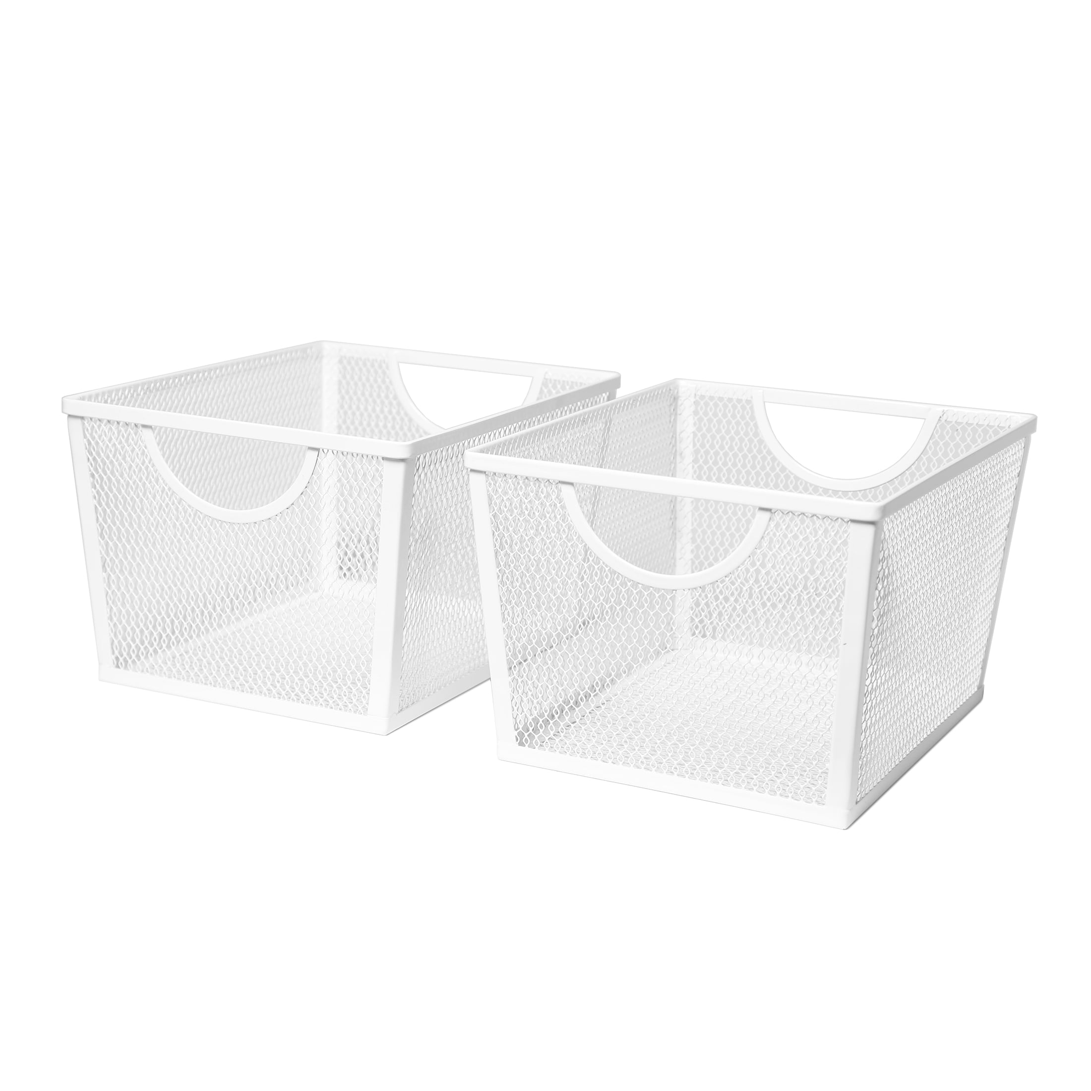 Seville Classics Small Wire Nesting Utility Shelf Storage Basket, 2 Piece Set