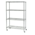 thumbnail image 1 of Seville Classics Solid Steel Wire Shelving Storage Unit Adjustable Shelves Organizer Rack, for Home, Kitchen, Office, Garage, Bedroom, Closet, Silver, 4-Tier, 36" W x 14" D, 1 of 11