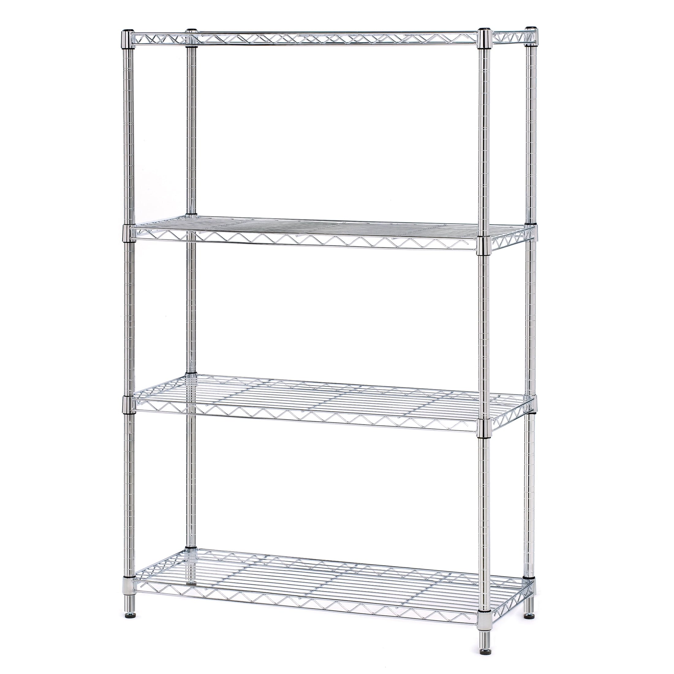 Adjustable Steel Wire Shelving Unit with Wheels, 56.5" H