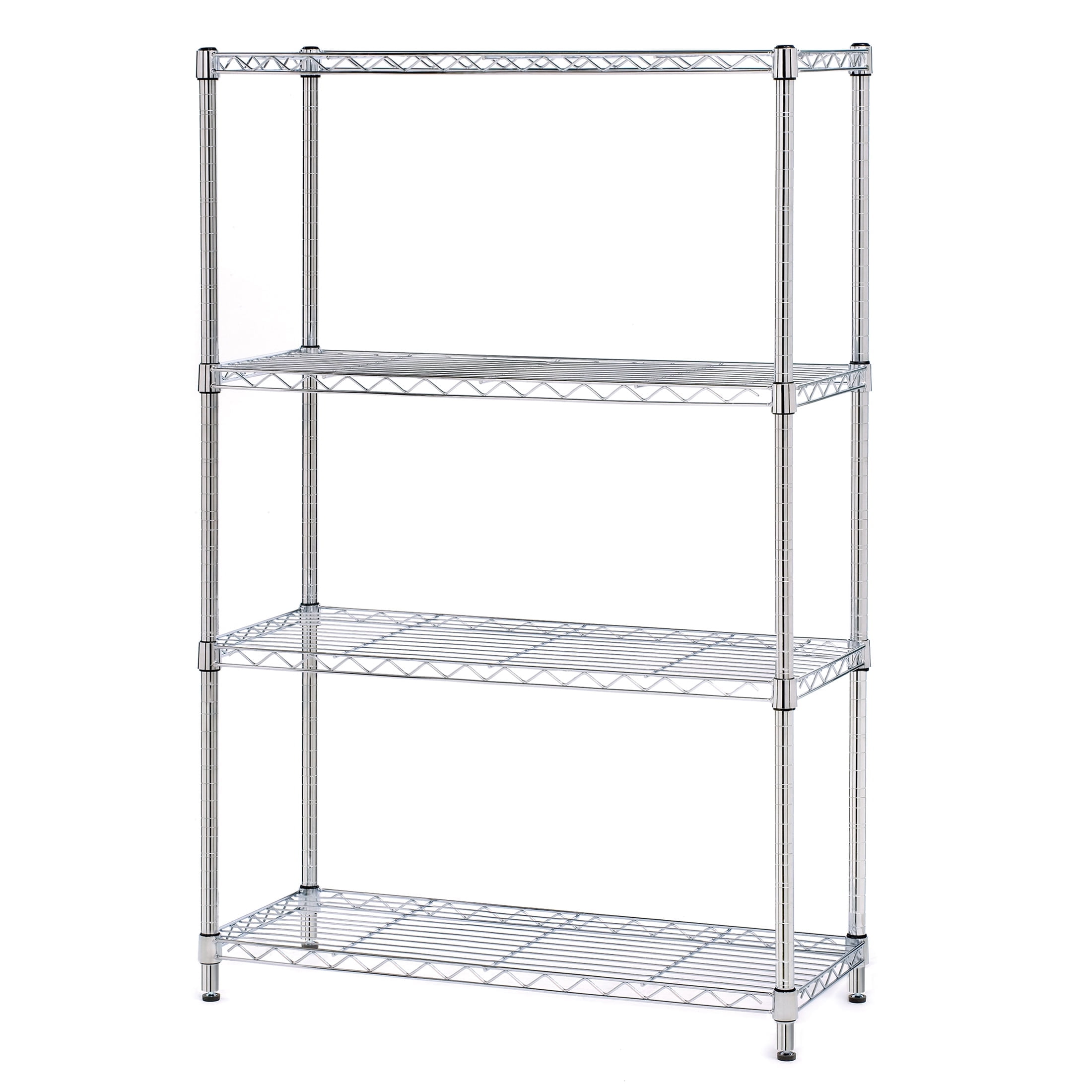 Adjustable Steel Wire Shelving Unit with Wheels, 56.5" H