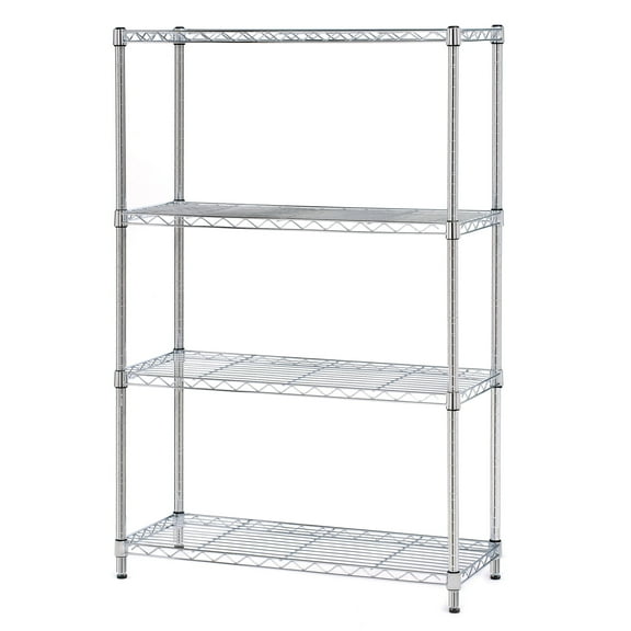 Seville Classics Solid Steel Wire Shelving Storage Unit Adjustable Shelves Organizer Rack, for Home, Kitchen, Office, Garage, Bedroom, Closet, Steel, 4-Tier, 36" W x 14" D