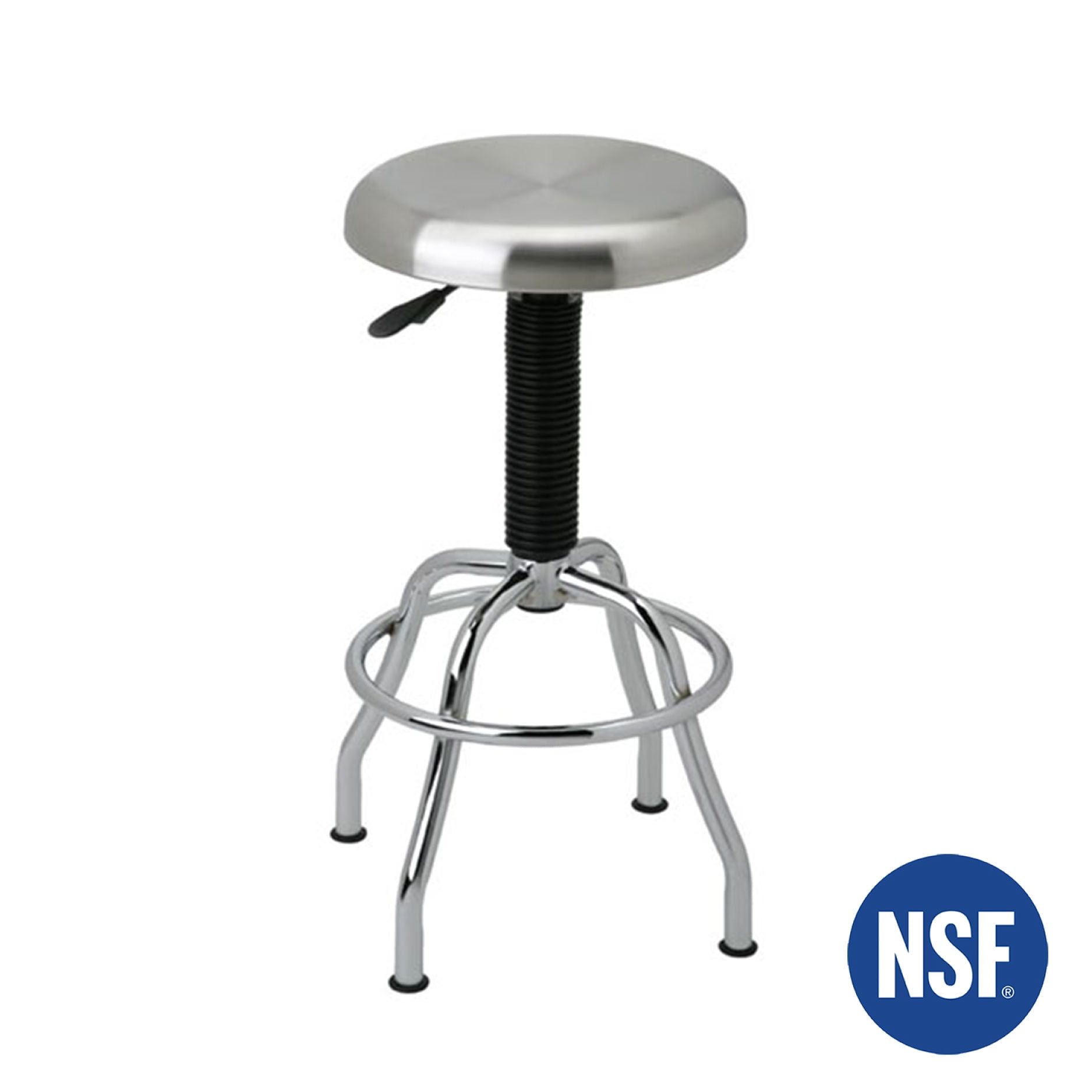 ErgoSwivel Modern Silver Stainless Steel Adjustable Lab Stool