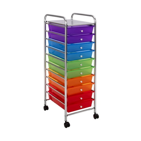 Seville Classics Steel 10 Compartments File Organizer, Multi-Color