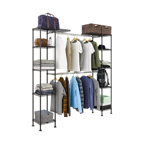 Seville Classics Expandable Closet Organizer Clothes Rack System, Bronze