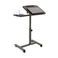 thumbnail image 1 of Seville Classics Tilting Sit-Stand Computer Desk Cart with Mouse Pad Table, Height-Adjustable from 27.5" to 40" H, Walnut, 1 of 13