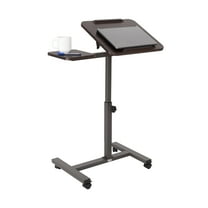 Seville Classics Tilting Sit-Stand Computer Desk Cart with Mouse Pad Table, Height-Adjustable from 27.5" to 40" H, Walnut