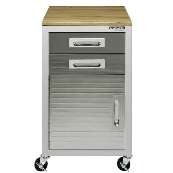 Seville Classics ULTRAHD® 2-Drawer Rolling Steel File Cabinet, Granite Gray